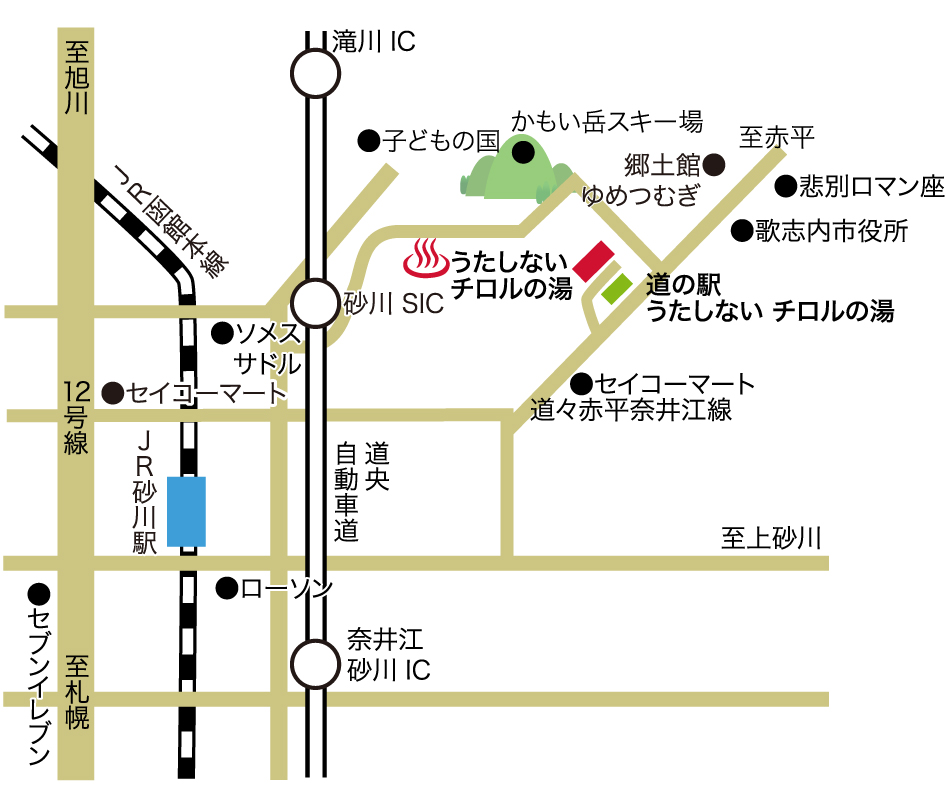 歌志内　ちろるの湯　アクセスマップ